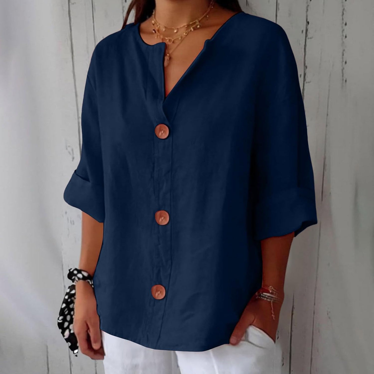 Clara - Blouse en Lin Décontractée