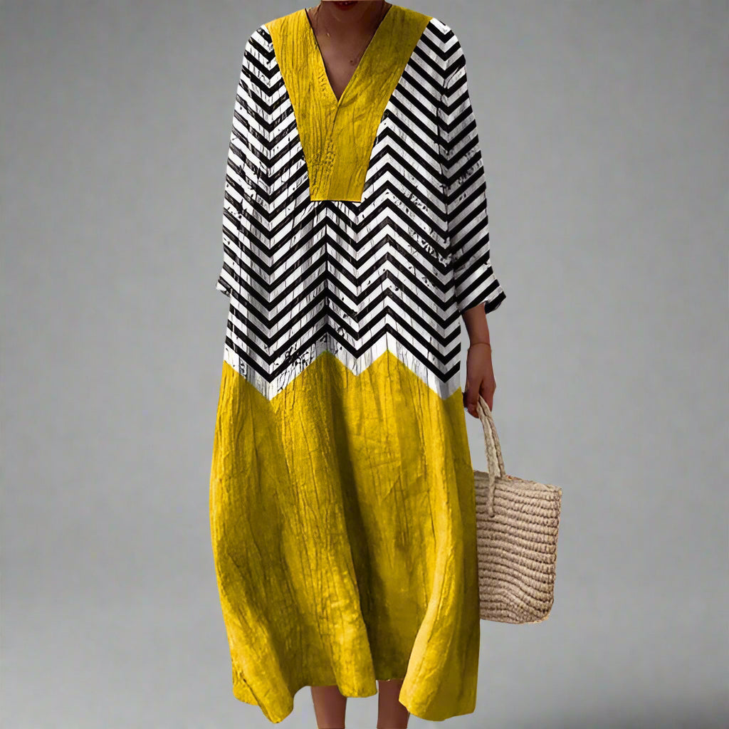 Lia - Robe Géométrique Élégante