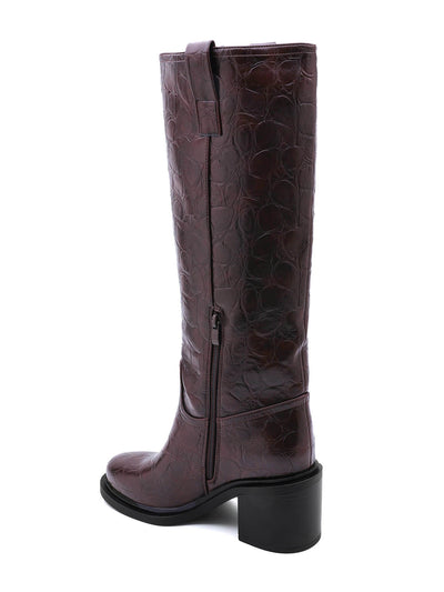Elodie | Bottes Hautes Suuz Cro Marron